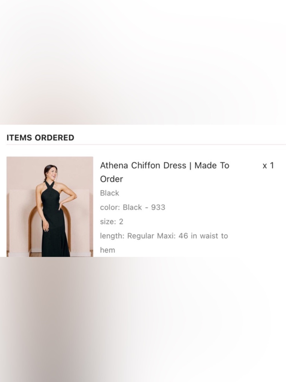 Revelry Athena Chiffon Dress, Black, Size 2 - Picture 3 of 7
